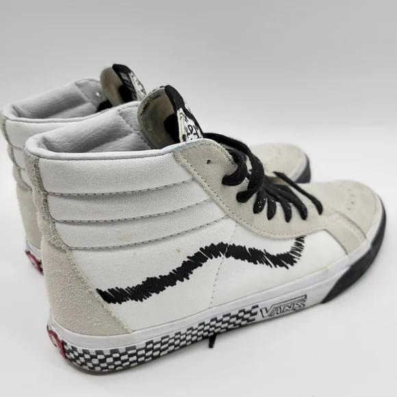 Vans. Unisex SK8-Hi Reissue DIY Black/ True White Skate Shoe - Picture 11 of 12